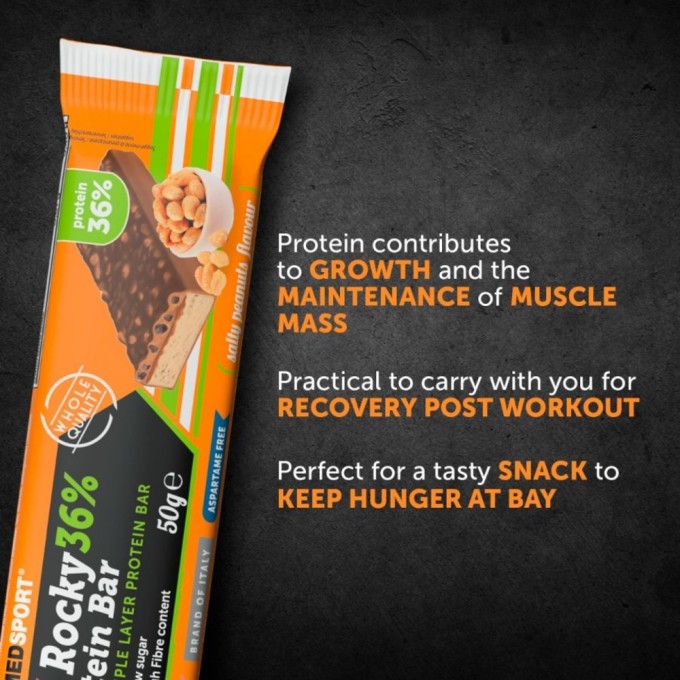 NAMEDSPORT - ROCKY 36% PROTEIN BAR Salty Peanuts - 50g NAMEDSPORT - ROCKY 36% PROTEIN BAR Salty Peanuts - 50g