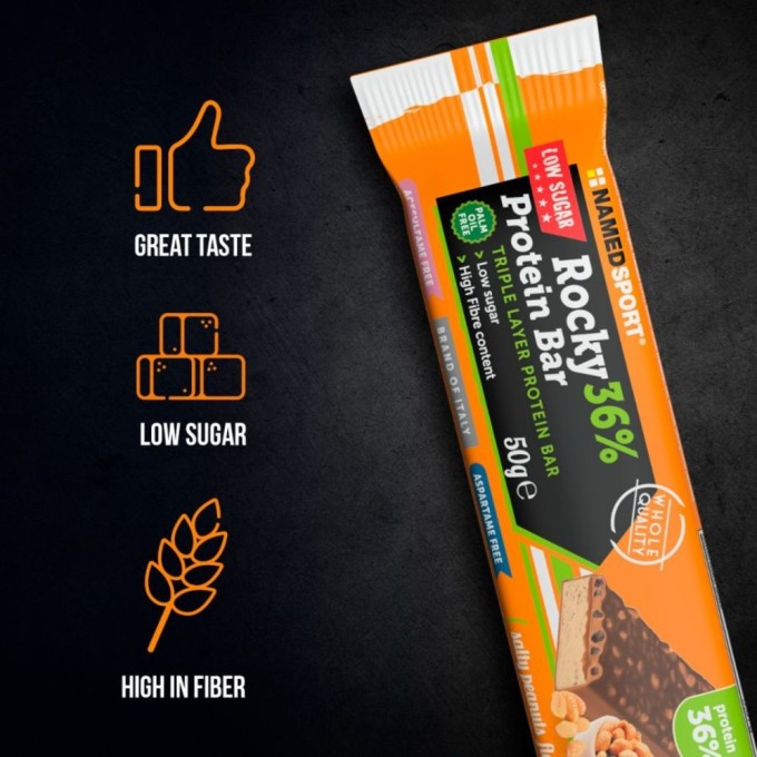 NAMEDSPORT - ROCKY 36% PROTEIN BAR Salty Peanuts - 50g NAMEDSPORT - ROCKY 36% PROTEIN BAR Salty Peanuts - 50g