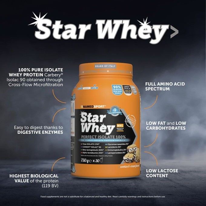 NAMEDSPORT - STAR WHEY ISOLATE Cookies and Cream - 750g NAMEDSPORT - STAR WHEY ISOLATE Cookies and Cream - 750g