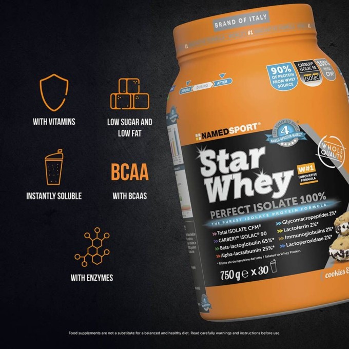 NAMEDSPORT - STAR WHEY ISOLATE Cookies and Cream - 750g NAMEDSPORT - STAR WHEY ISOLATE Cookies and Cream - 750g